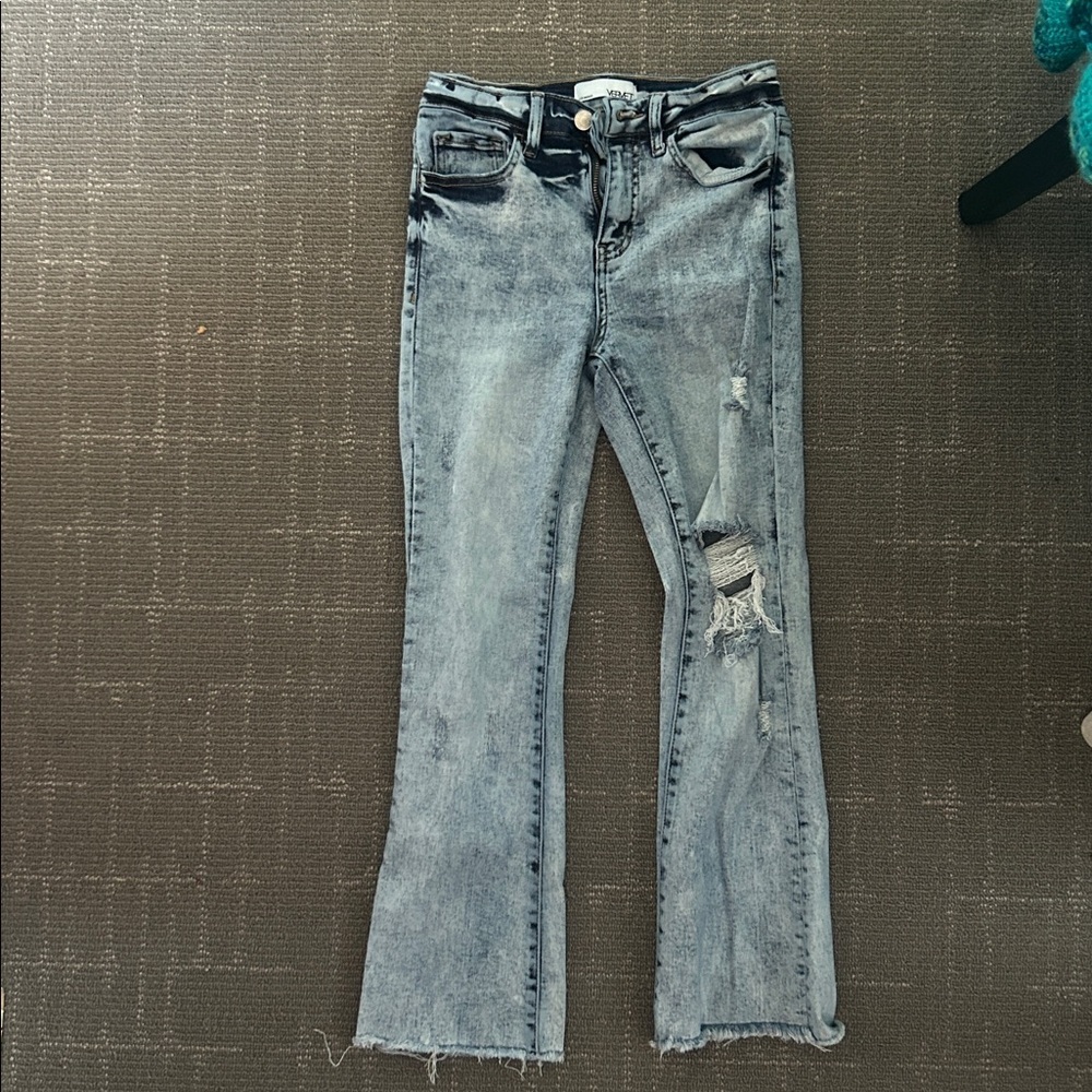 Distressed Blue Denim Jeans